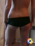 Watch as 18 year old teen Codie Sweets shakes her tight round ass in black booty shorts