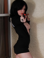 Perky babe Barbie shows off her perfect boobs as she exposes herself in her FBI costume